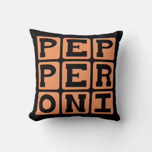 Pepperoni, Meat Pizza Topping Cushion