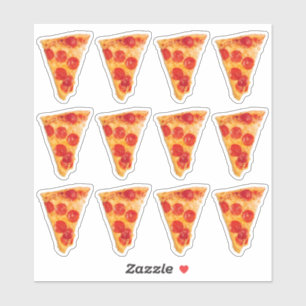 Pepperoni Pizza 6" x 6" Custom-Cut Vinyl Stickers