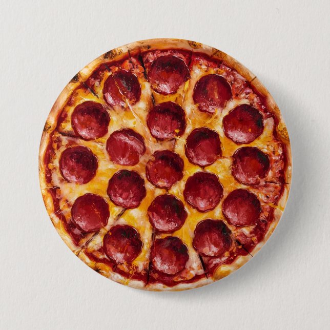 Pepperoni Pizza 7.5 Cm Round Badge (Front)