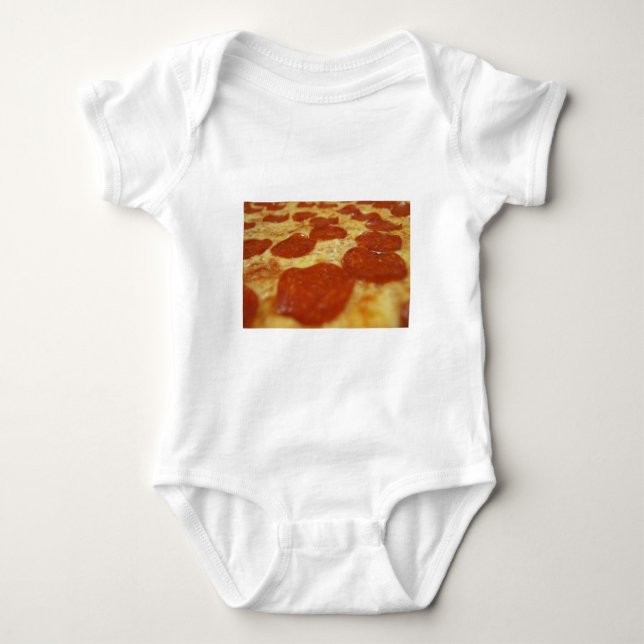 pepperoni pizza baby bodysuit (Front)