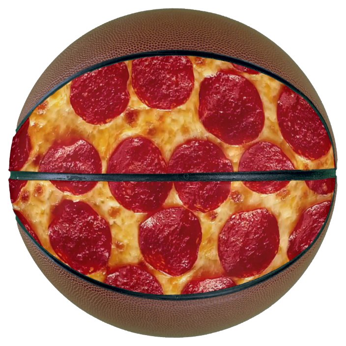 Pepperoni pizza basketball Zazzle.co.uk