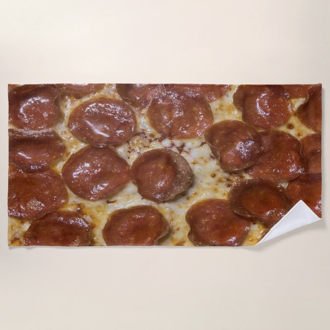 Pepperoni Pizza Beach Towel (Front)