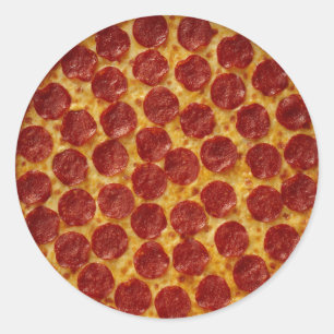 PEPPERONI PIZZA CLASSIC ROUND STICKER