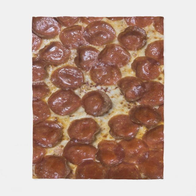 Pepperoni Pizza Fleece Blanket (Front)