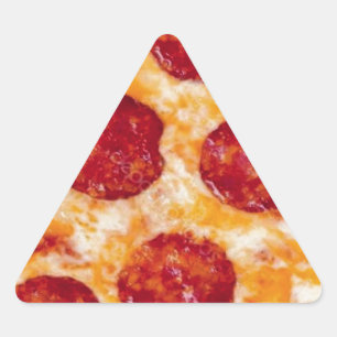 Pepperoni Pizza Hot and Yummy! Triangle Sticker
