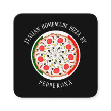 Pepperoni pizza Italian flag black professional