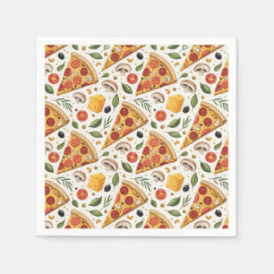 Pepperoni Pizza Lover Pattern - Fun Pizza Party Napkin