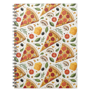 Pepperoni Pizza Lover Pattern - Fun Pizza Party Notebook
