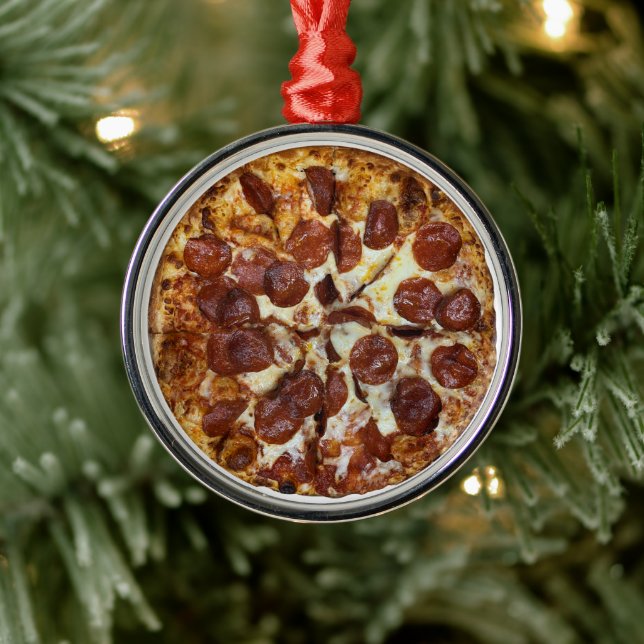 Pepperoni Pizza Metal Tree Decoration (Tree)