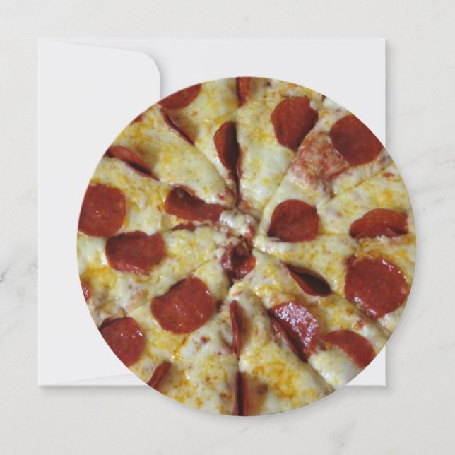 Pepperoni Pizza Party Birthday Invitation (Front)