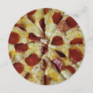 Pepperoni Pizza Party Birthday Invitation