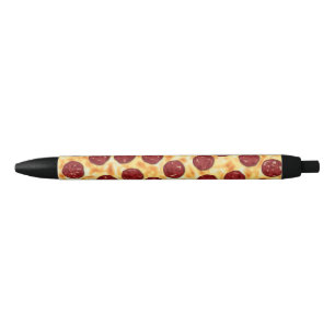 Pepperoni Pizza Pattern Black Ink Pen