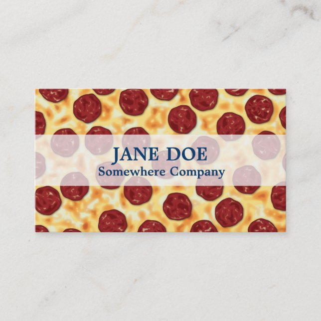 Pepperoni Pizza Pattern Business Card (Front)