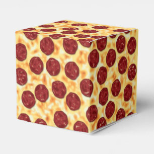 Pepperoni Pizza Pattern Favour Box