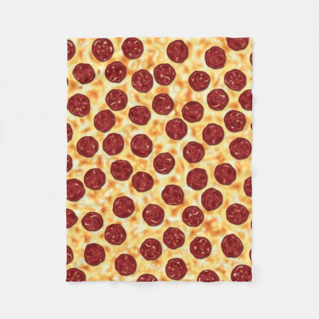 Pepperoni Pizza Pattern Fleece Blanket (Front)