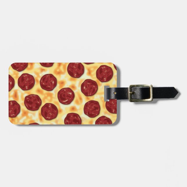 Pepperoni Pizza Pattern Luggage Tag (Front Horizontal)