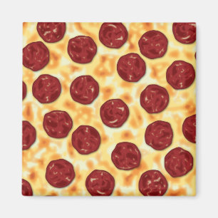 Pepperoni Pizza Pattern Magnet
