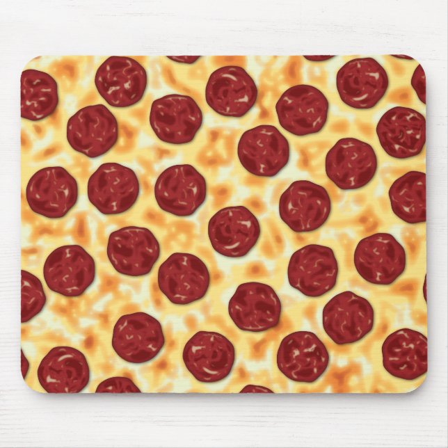 Pepperoni Pizza Pattern Mouse Mat (Front)