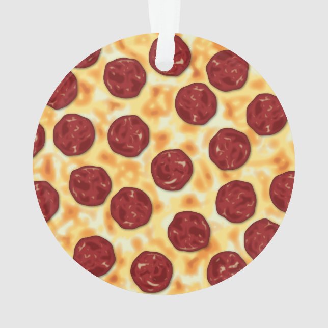 Pepperoni Pizza Pattern Ornament (Back)