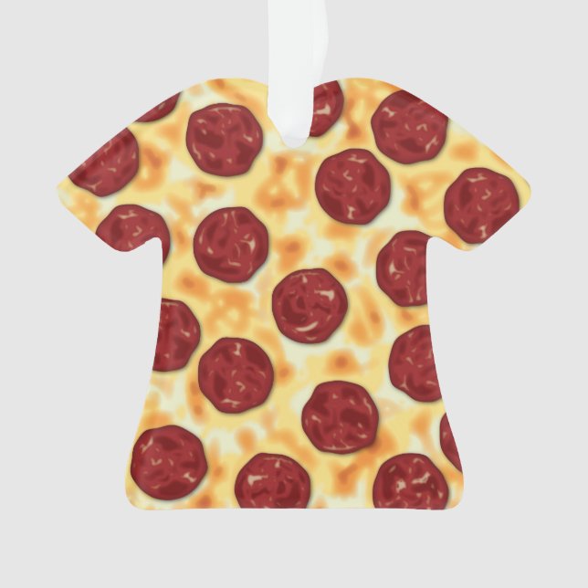 Pepperoni Pizza Pattern Ornament (Front)
