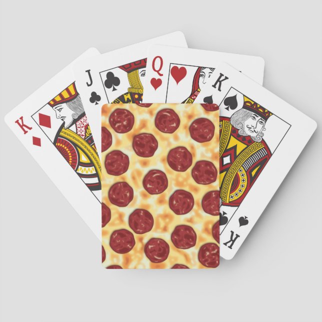 Pepperoni Pizza Pattern Playing Cards (Back)