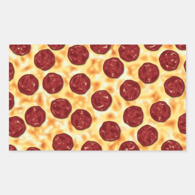 Pepperoni Pizza Pattern Rectangular Sticker (Front)