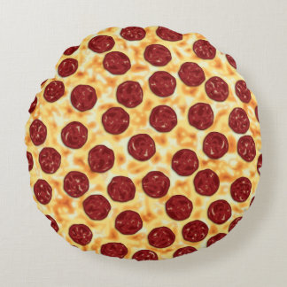 Pepperoni Pizza Pattern Round Cushion