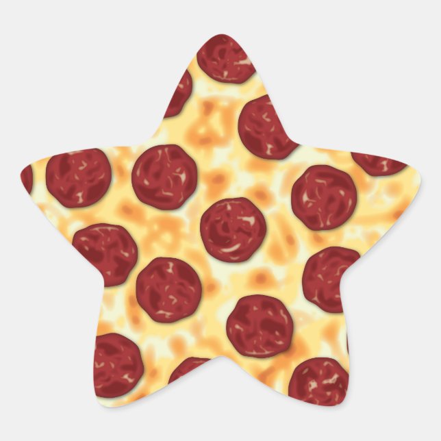 Pepperoni Pizza Pattern Star Sticker (Front)
