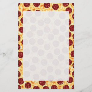 Pepperoni Pizza Pattern Stationery