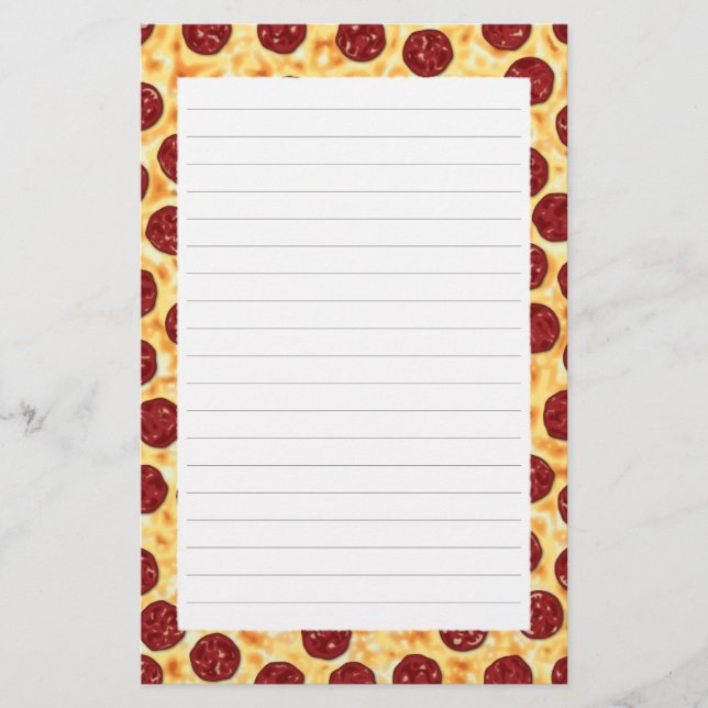 Pepperoni Pizza Pattern Stationery (Front)