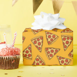 Pepperoni Pizza Pattern Wrapping Paper