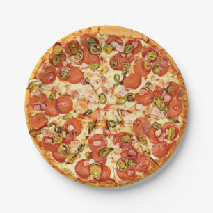Pepperoni Pizza   Pizza Party Birthday   Paper Plate