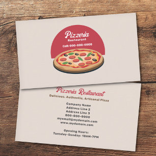 Pepperoni Pizza - Pizzeria Restaurant Business Card