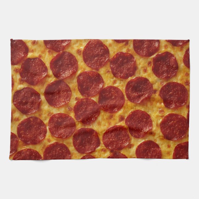 PEPPERONI PIZZA PLUS 3  TEA TOWEL (Horizontal)