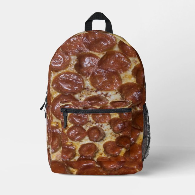 Pepperoni Pizza Printed Backpack (Front)