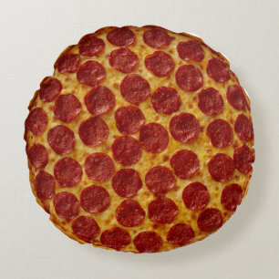 Pepperoni Pizza Round Cushion