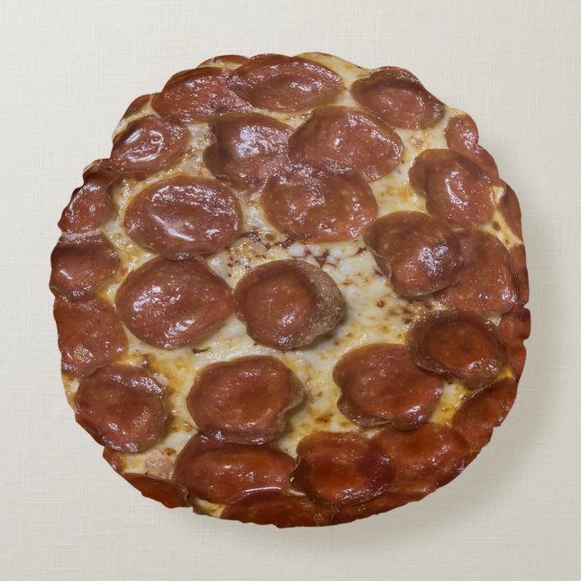 Pepperoni Pizza Round Cushion (Front)