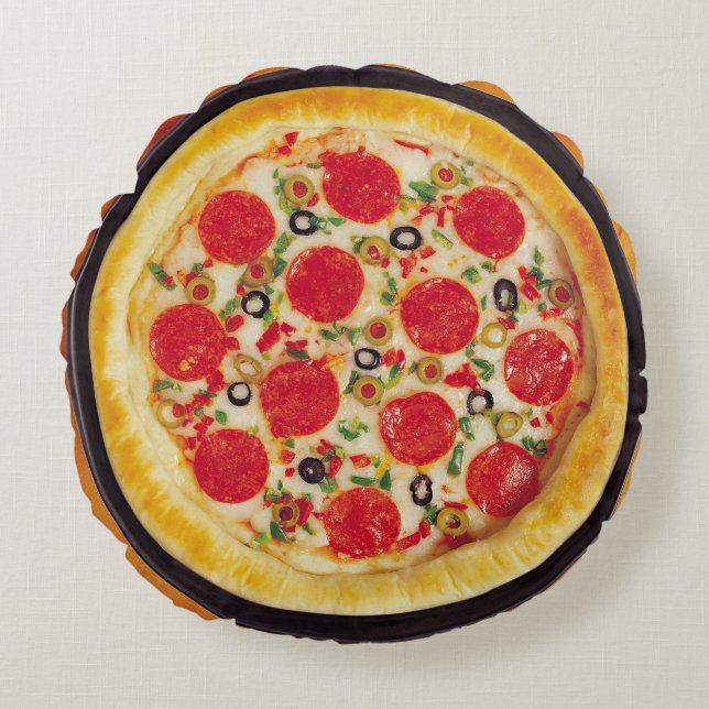 Pepperoni Pizza Round Cushion (Front)