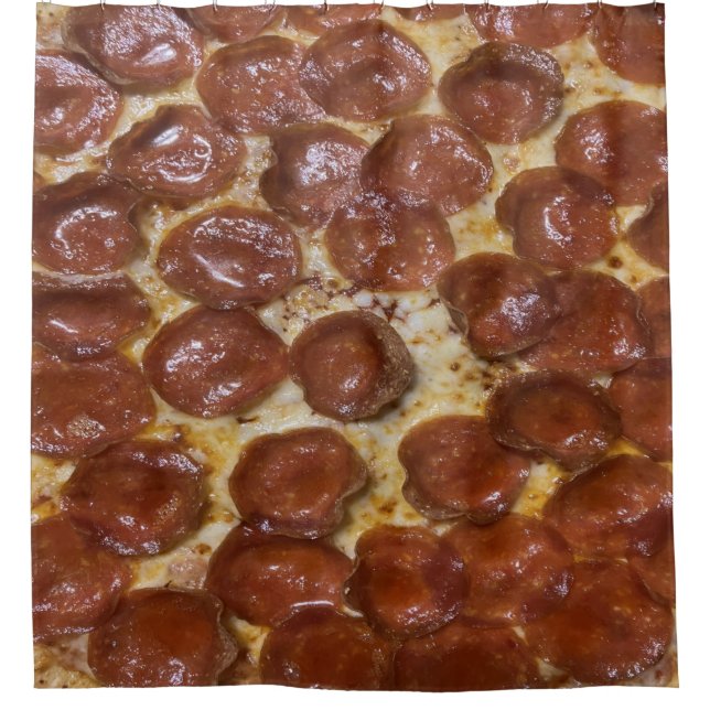 Pepperoni Pizza Shower Curtain (Front)