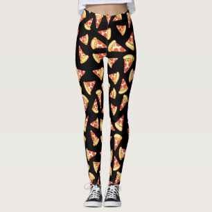 Pepperoni Pizza Slice Drawing Pattern Leggings