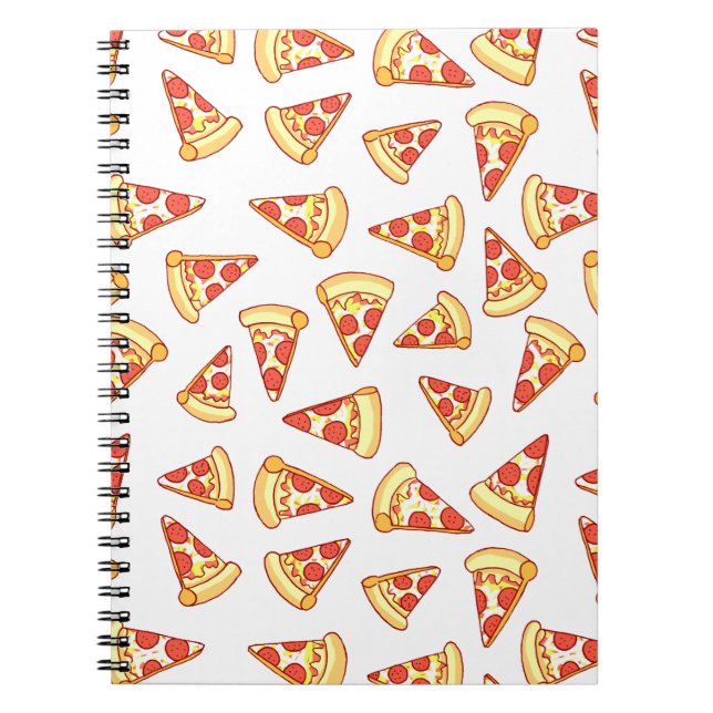 Pepperoni Pizza Slice Drawing Pattern Notebook (Front)