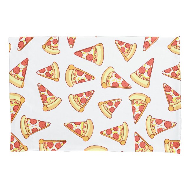Pepperoni Pizza Slice Drawing Pattern Pillowcase (Front)