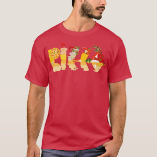 Pepperoni Pizza Spelled out in Pizza Letters Lover T-Shirt