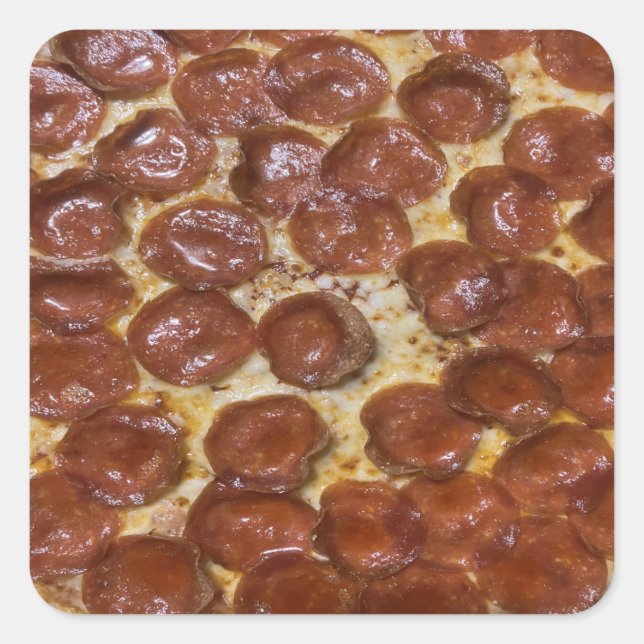 Pepperoni Pizza Square Sticker (Front)