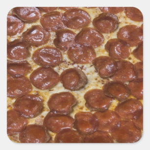 Pepperoni Pizza Square Sticker