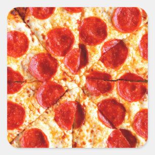 PEPPERONI PIZZA    SQUARE STICKER