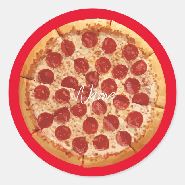 Pepperoni Pizza Thunder_Cove Classic Round Sticker (Front)