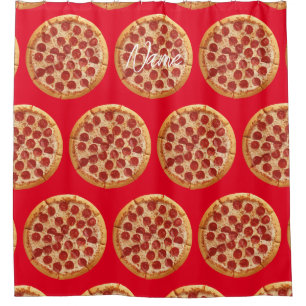 Pepperoni Pizza Thunder_Cove Shower Curtain