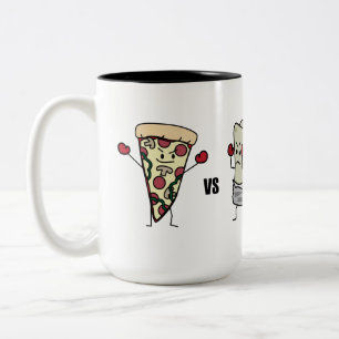 Pepperoni Pizza VS Burrito: Mexican versus Italian Two-Tone Coffee Mug