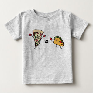 Pepperoni Pizza VS Taco: Mexican versus Italian Baby T-Shirt